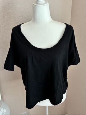 We the Free flutter sleeve, raw seam tee